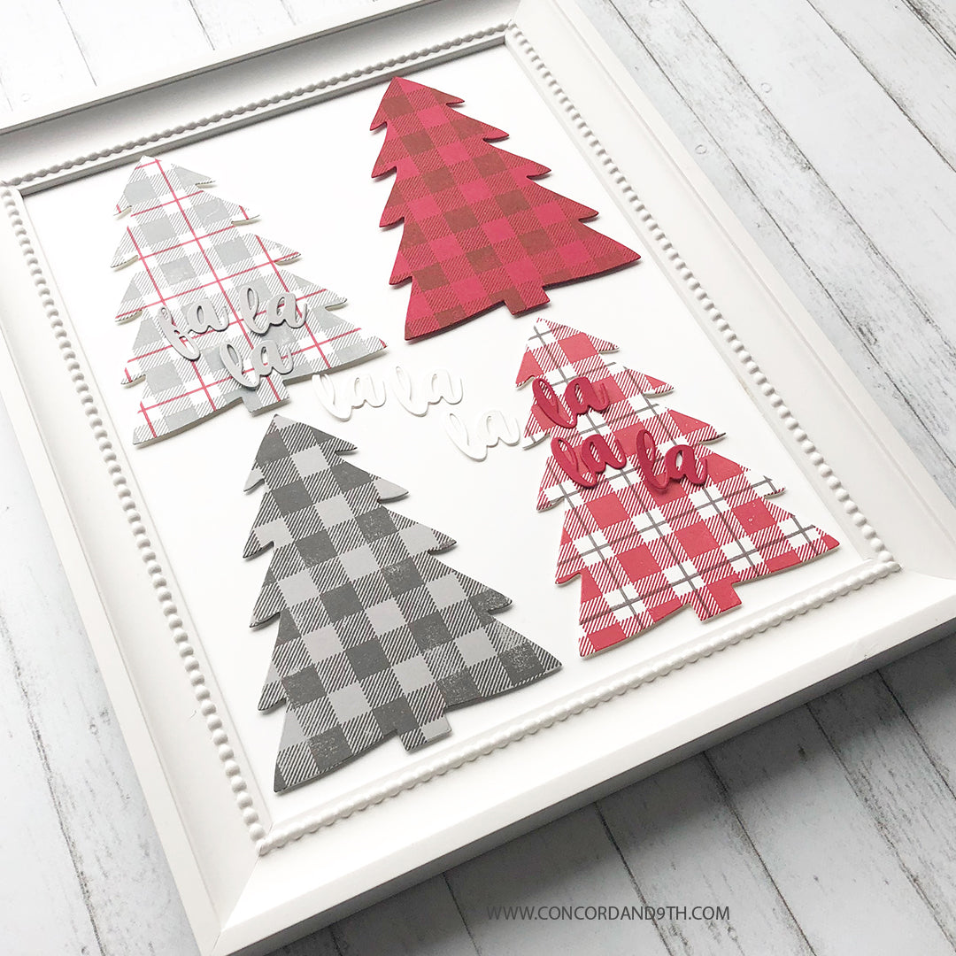 Juego de sellos con fondo de cuadros