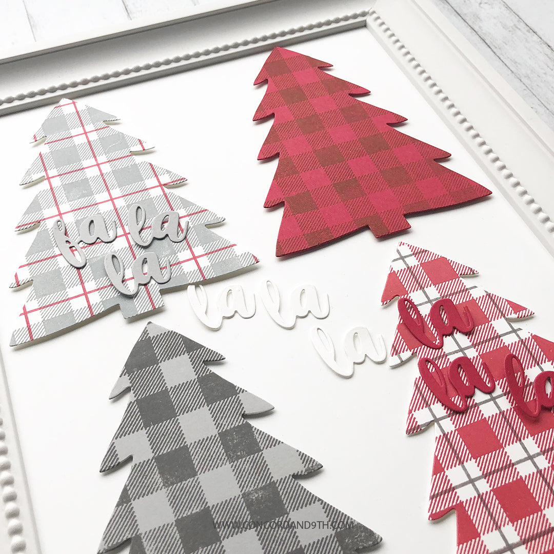 Juego de sellos con fondo de cuadros