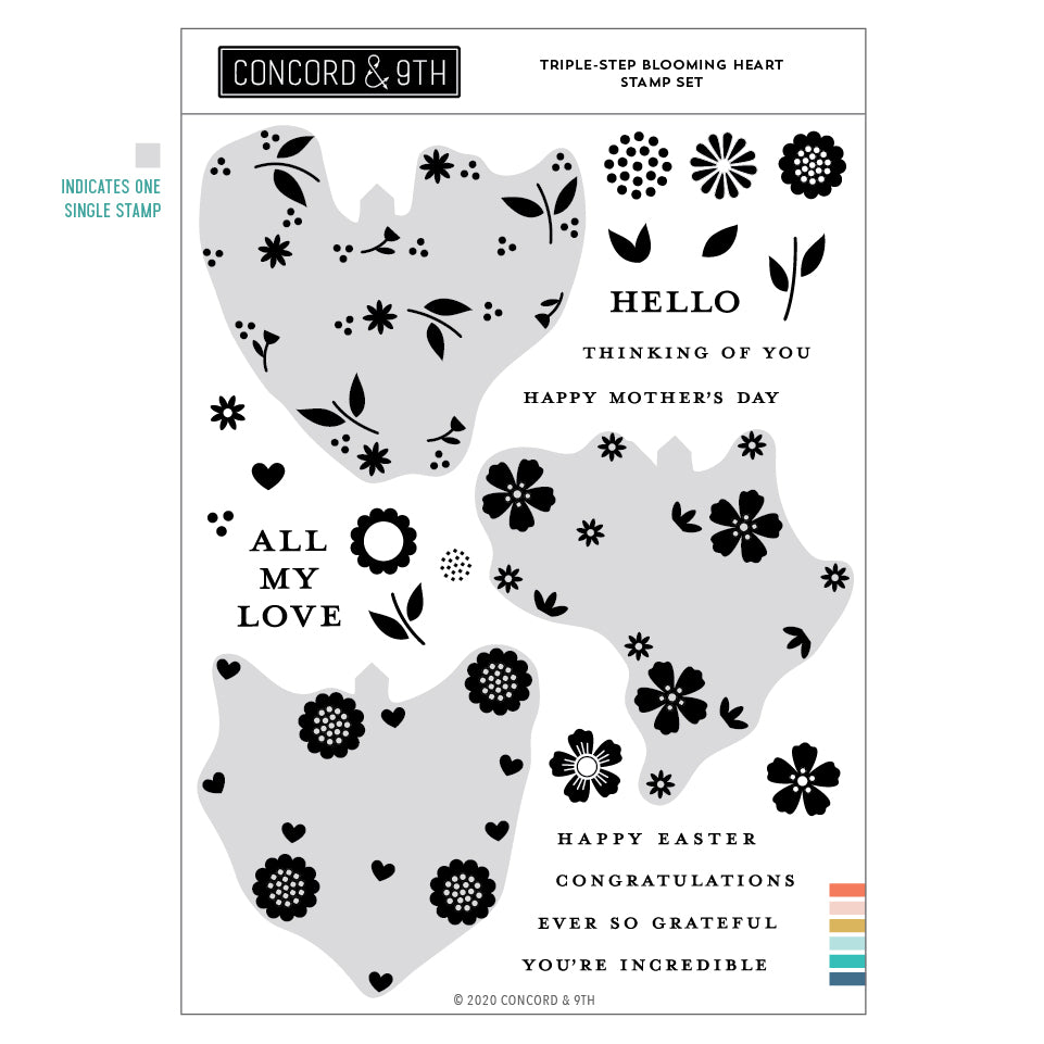 Triple-Step Blooming Heart Stamp Set