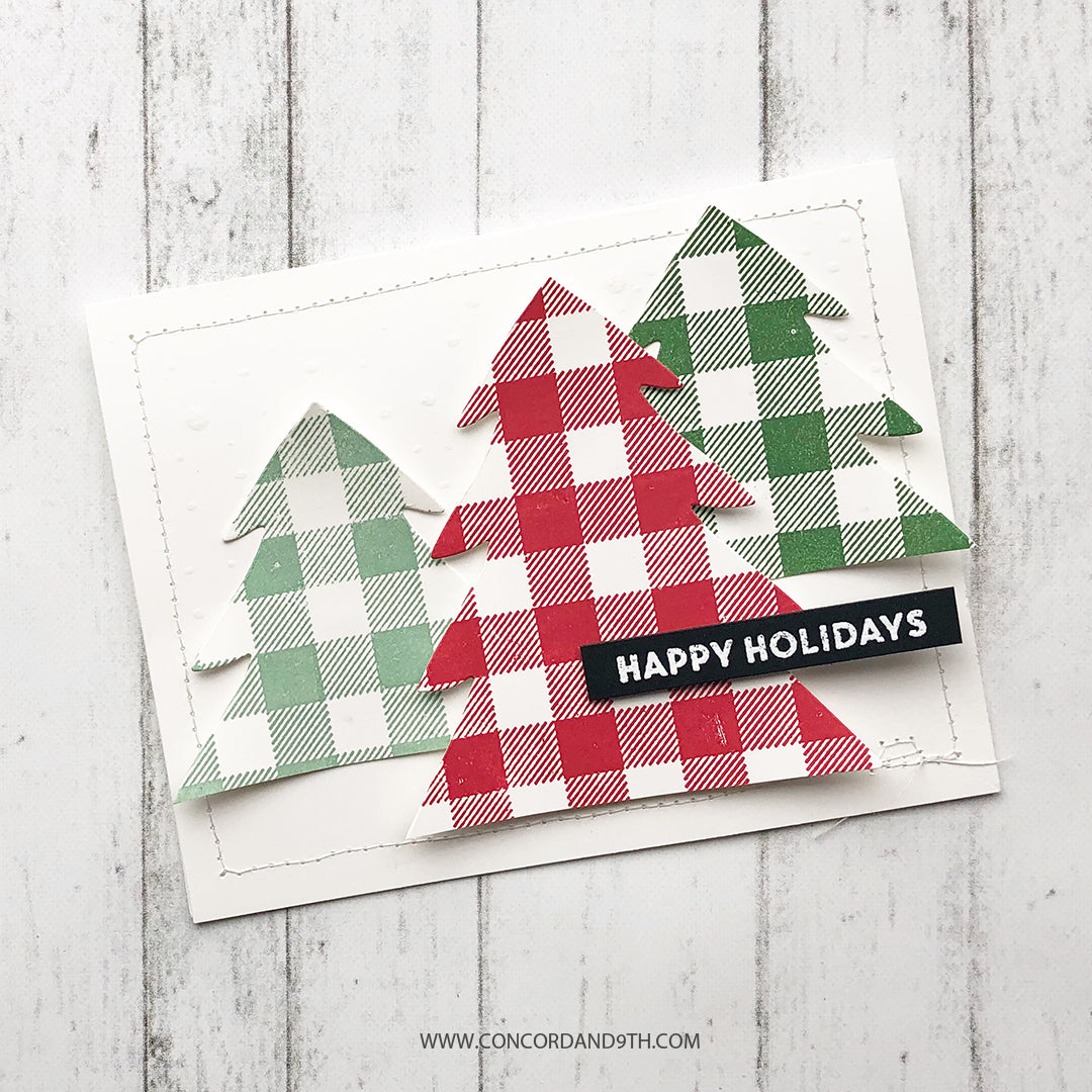 Juego de sellos con fondo de cuadros