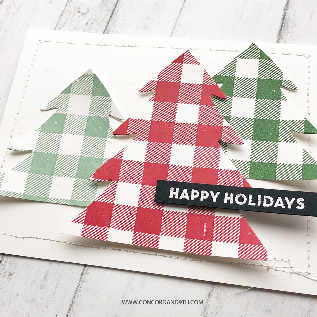 Juego de sellos con fondo de cuadros