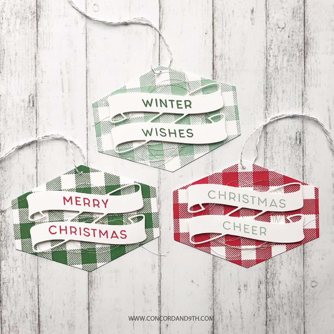 Juego de sellos con fondo de cuadros