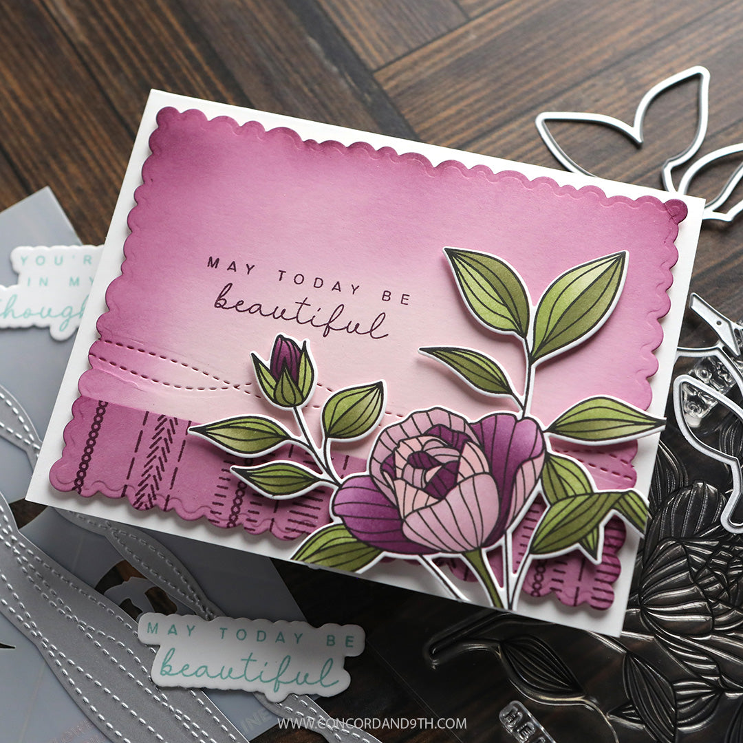 Long Line Roses Stamp Set