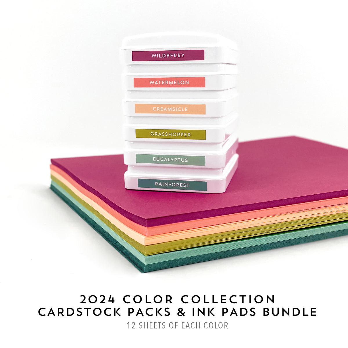 2024 Color Collection Cardstock Packs &amp; Ink Pads Bundle