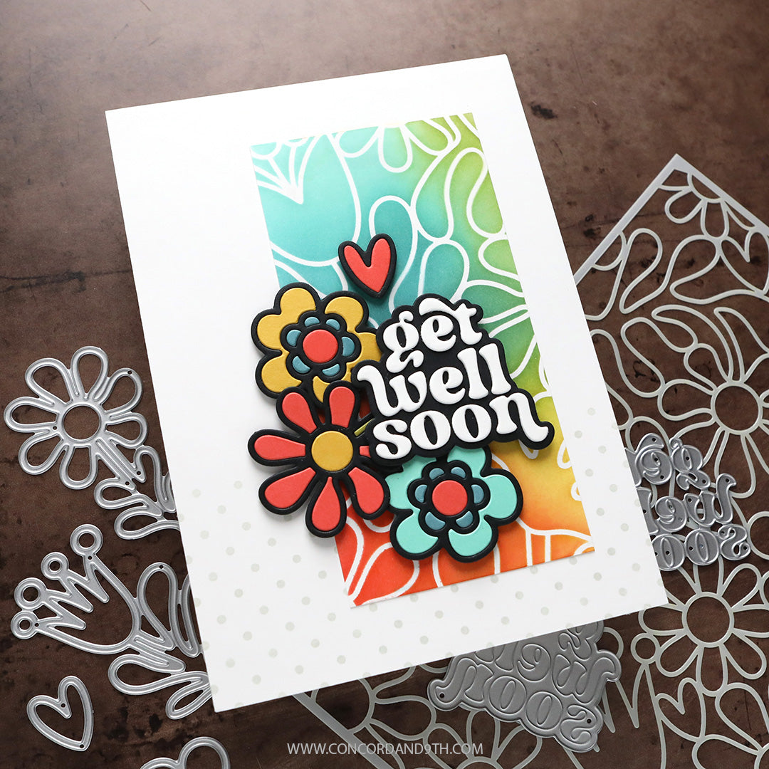 Retro Flowers Stencil Pack