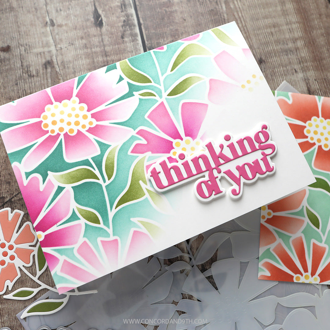 Cheerful Flowers Stencil Pack