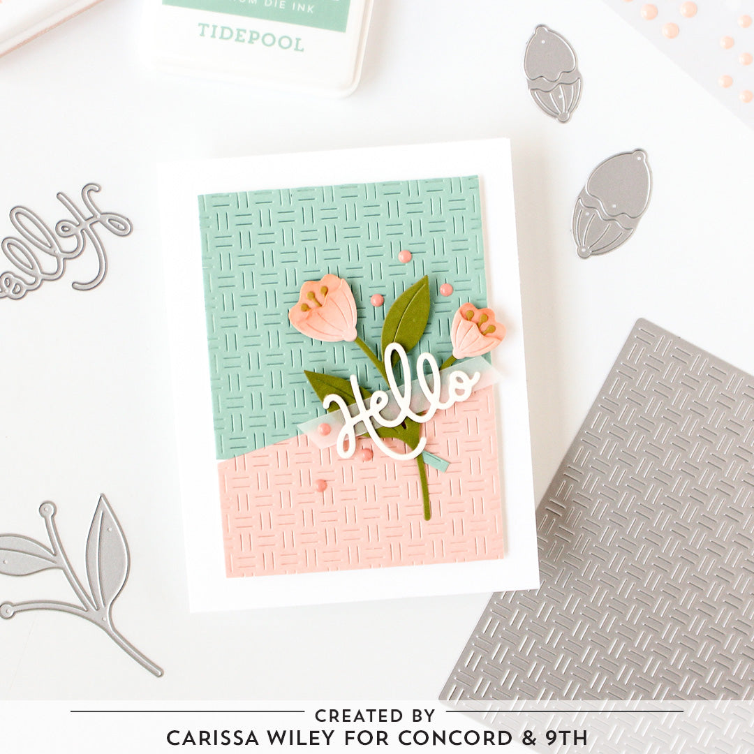 Troquel frontal de tarjeta con tejido de canasta