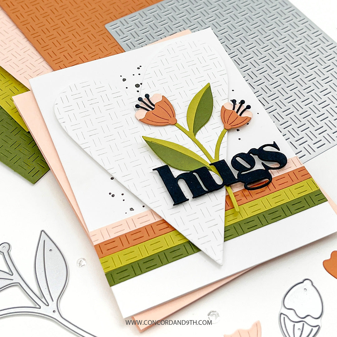 Troquel frontal de tarjeta con tejido de canasta