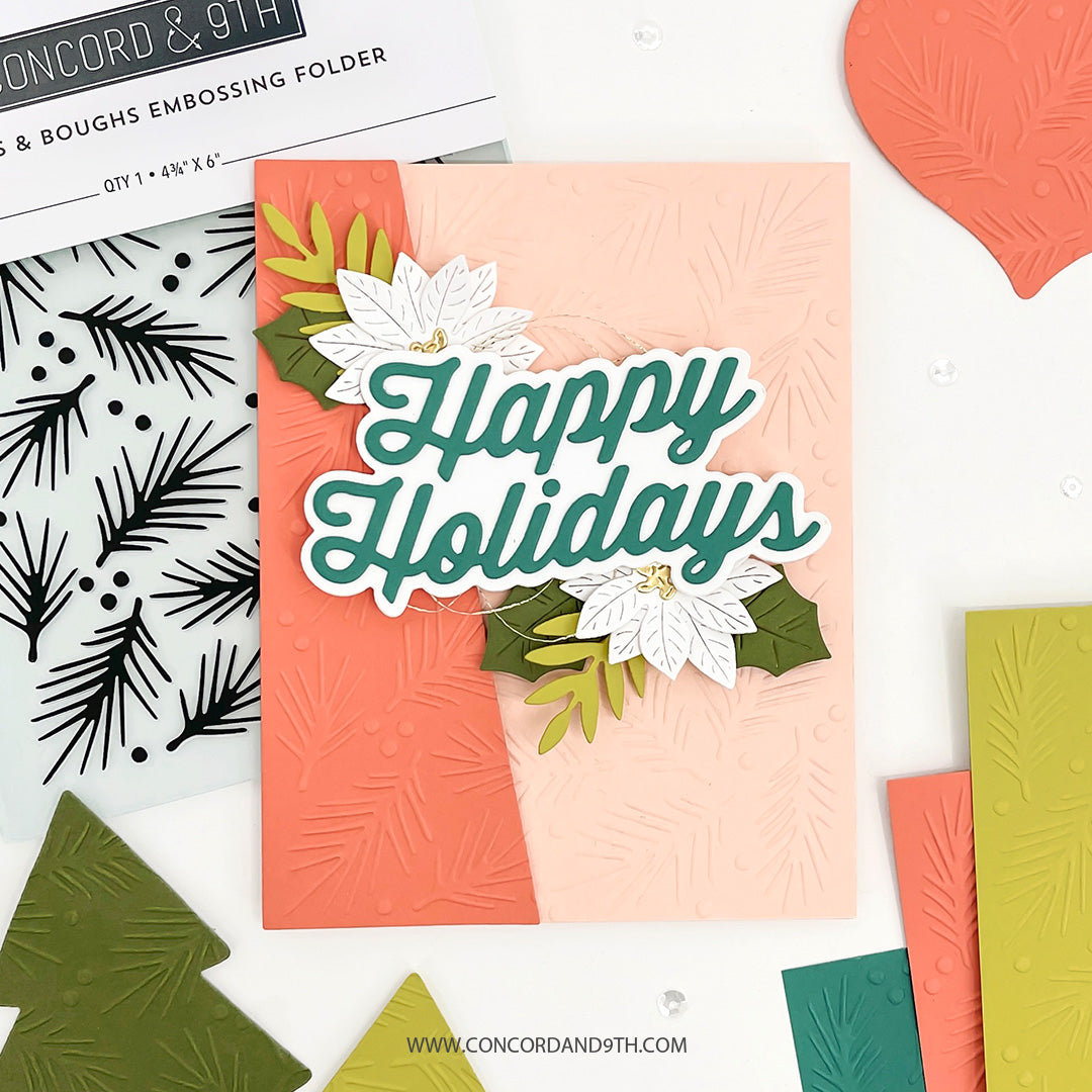 Troqueles con alegres saludos navideños