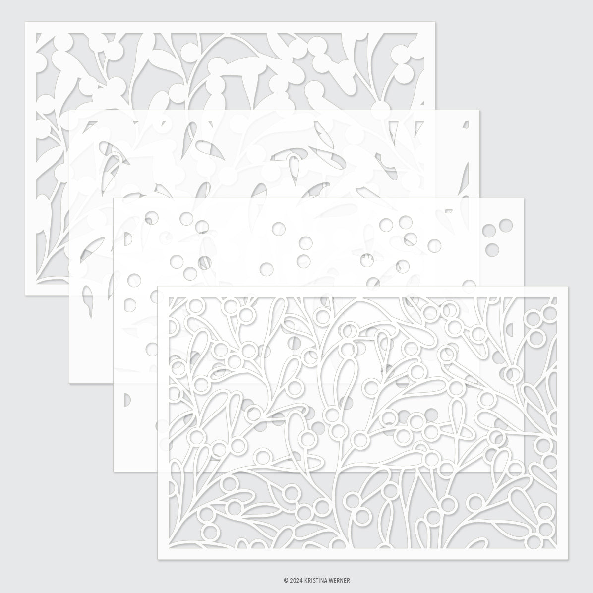 Berries and Leaves Stencil Pack