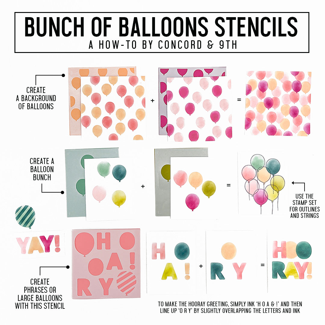 Bunch of Balloons Stencil Pack