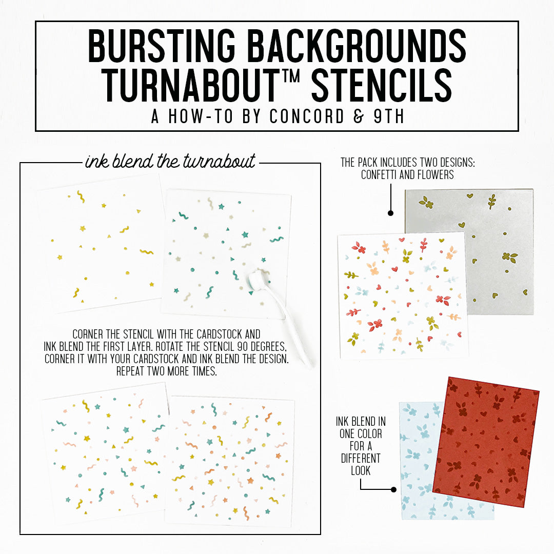 Bursting Backgrounds Turnabout™ Stencil Pack