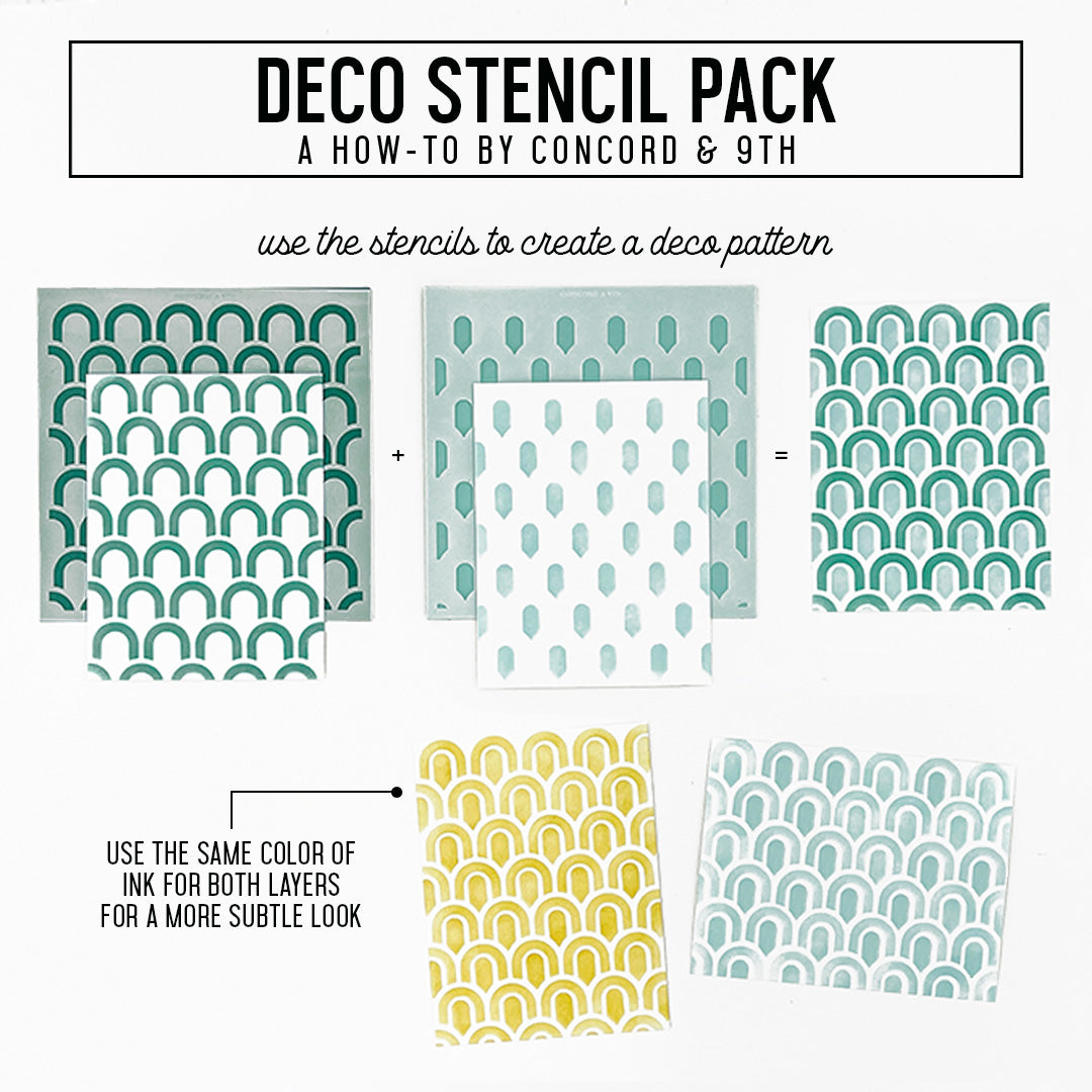 LAST CHANCE: Deco Stencil Pack