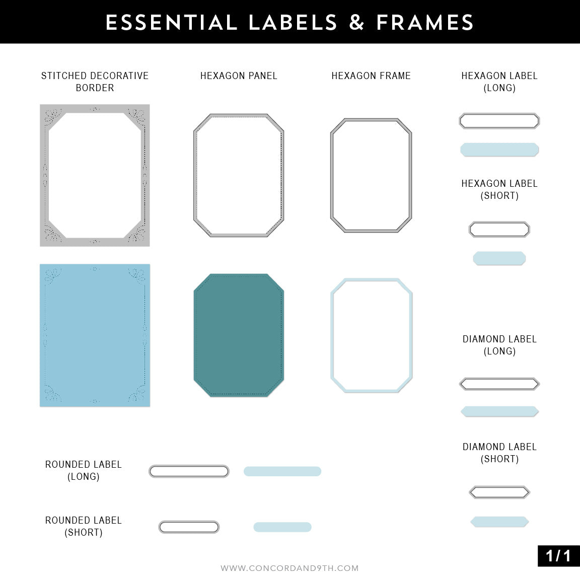 Essential Labels & Frames Dies
