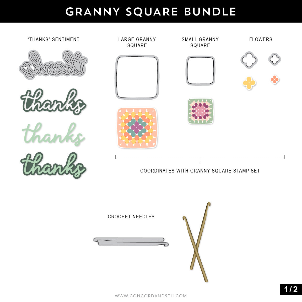 Granny Square Turnabout™ Stamp Set