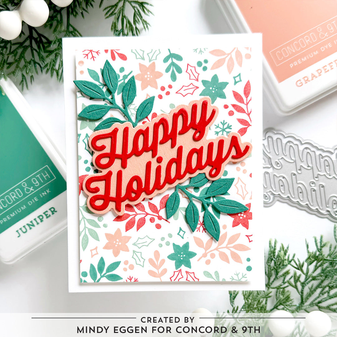 Troqueles con alegres saludos navideños