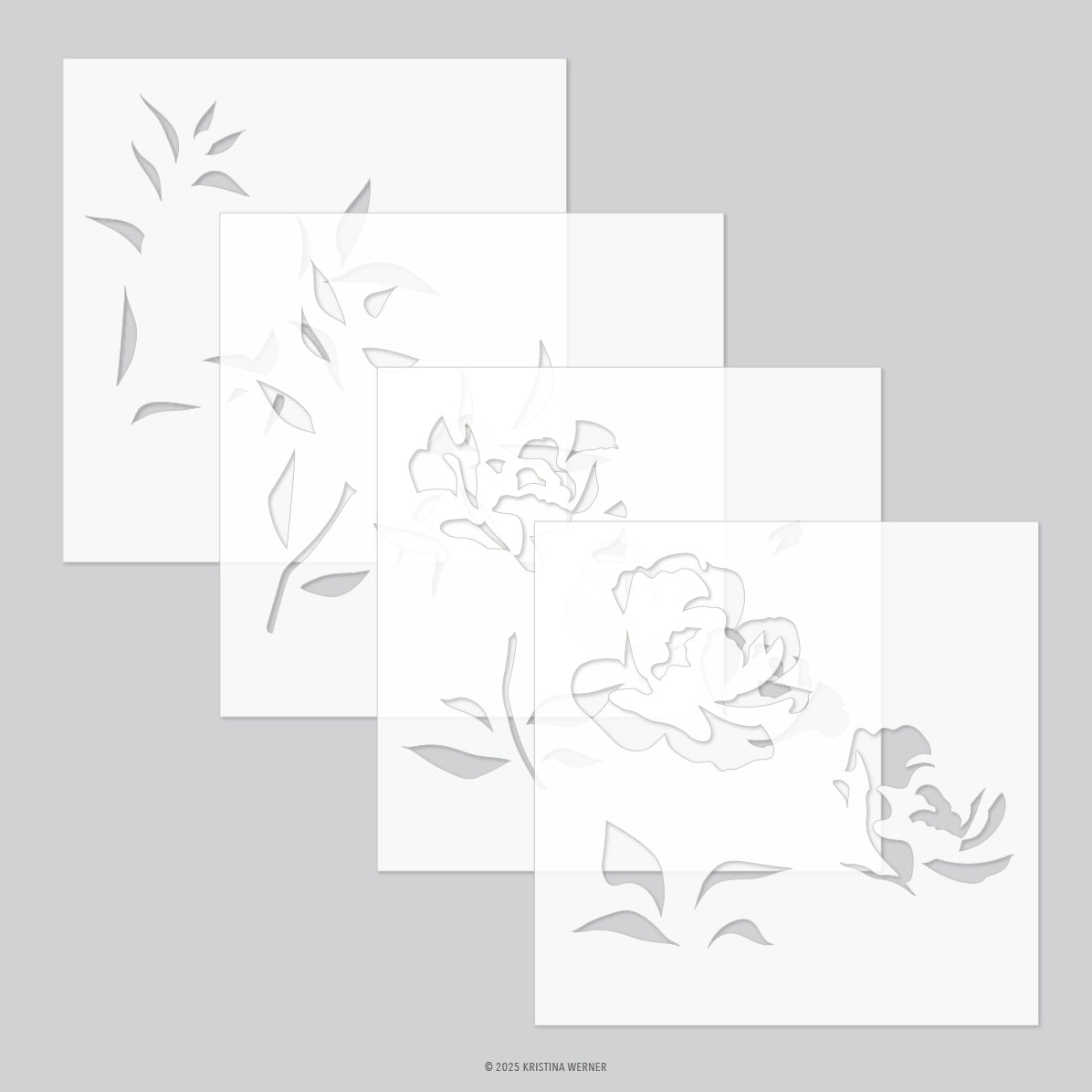 Long Line Roses Stencil Pack