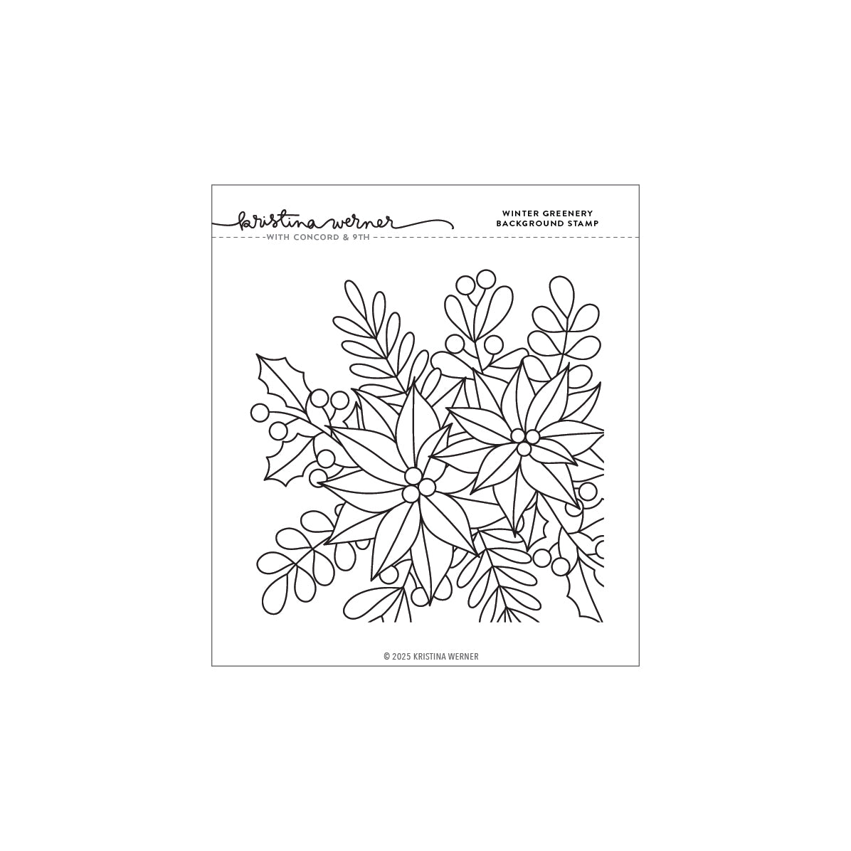 Winter Greenery Background Stamp