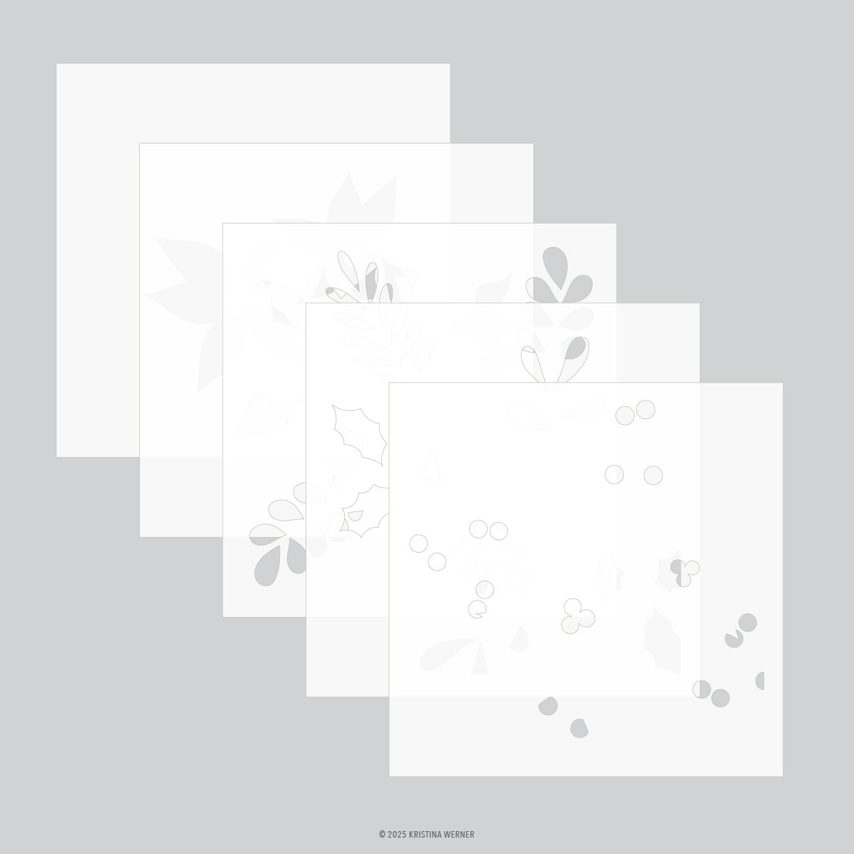 Winter Greenery Background Stencil Pack