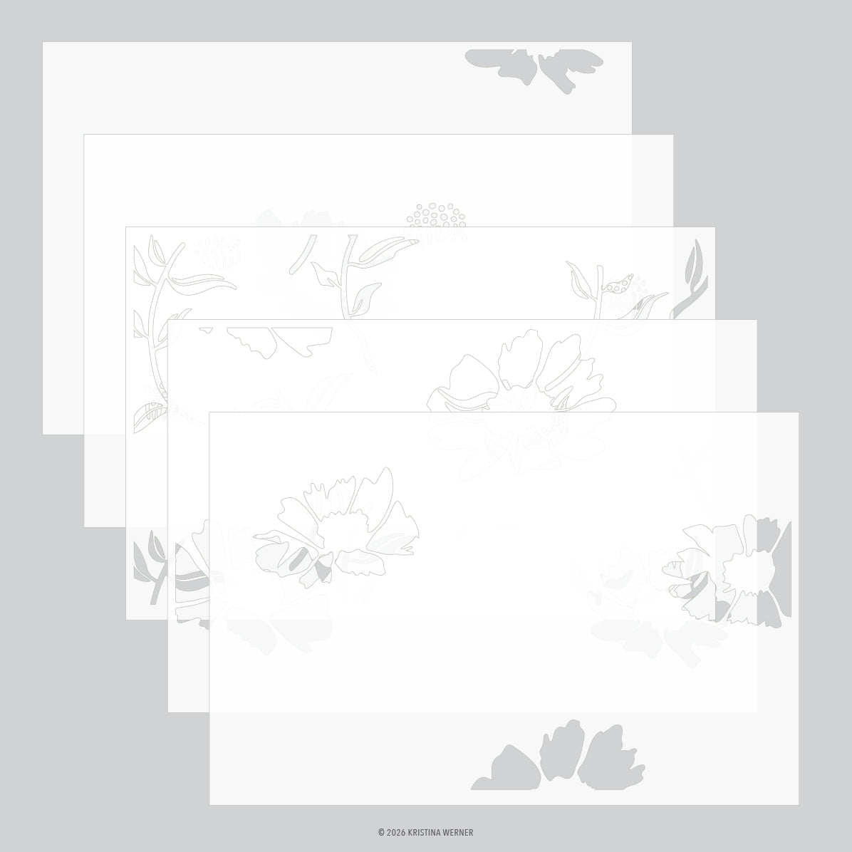 Aubrey Blooms Stencil Pack