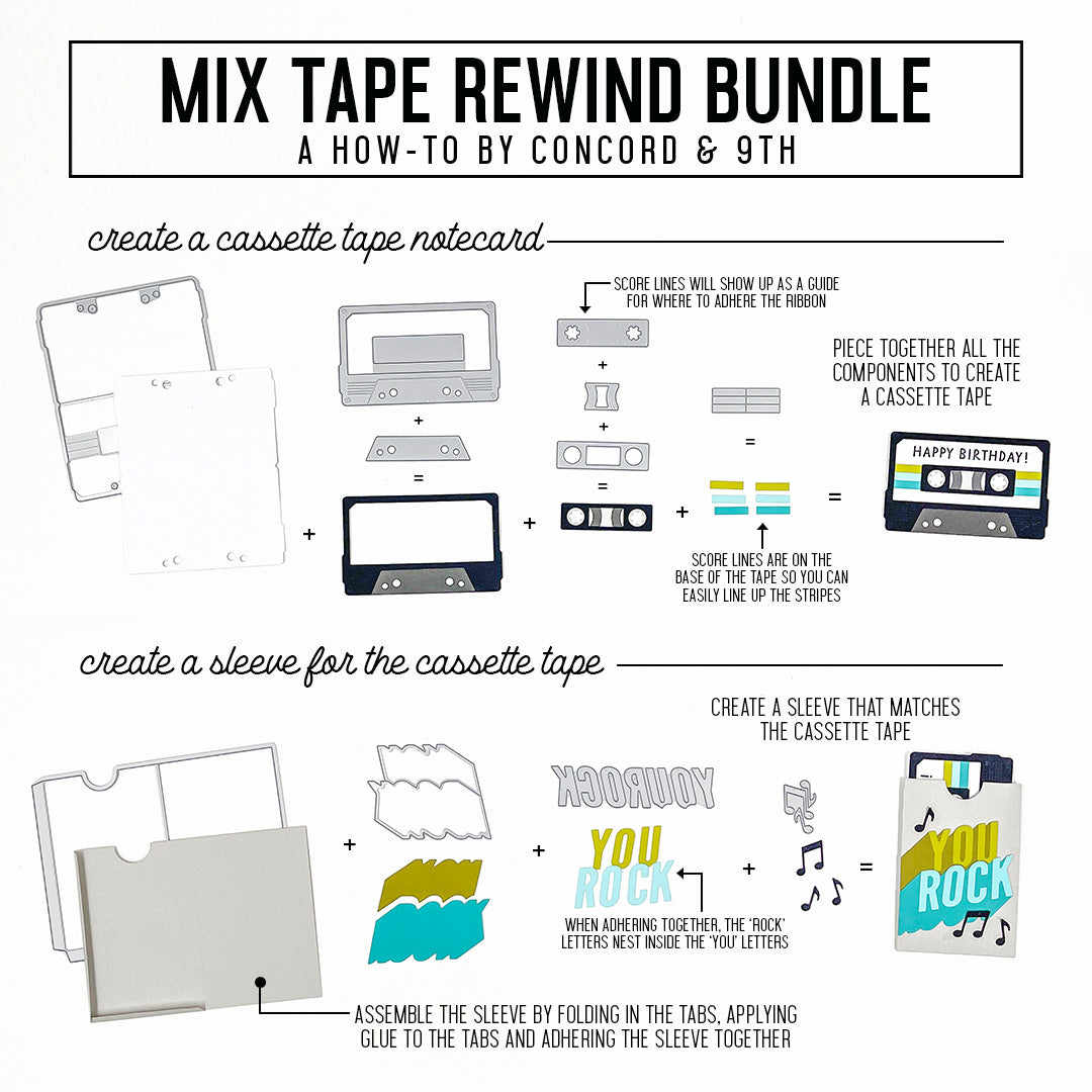 Mix Tape Rewind Stamp Set