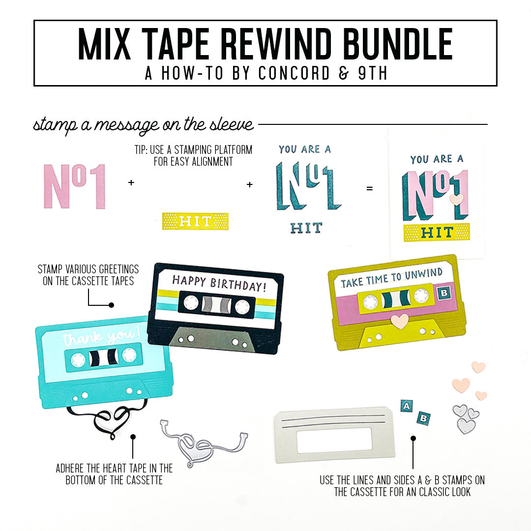 Mix Tape Rewind Stamp Set