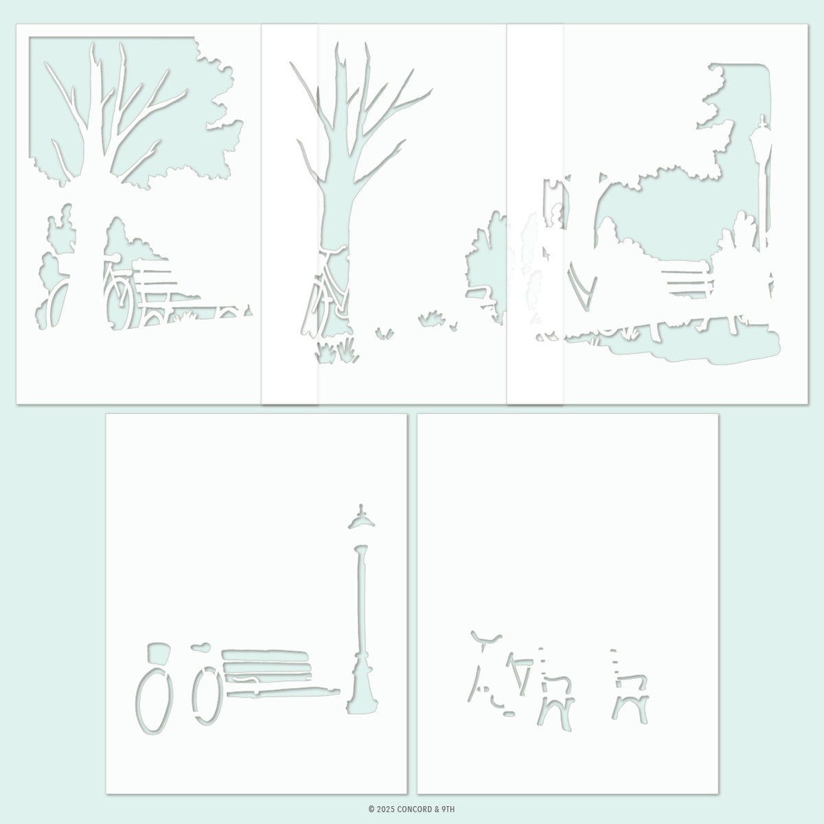 Park Bench Stencil Pack