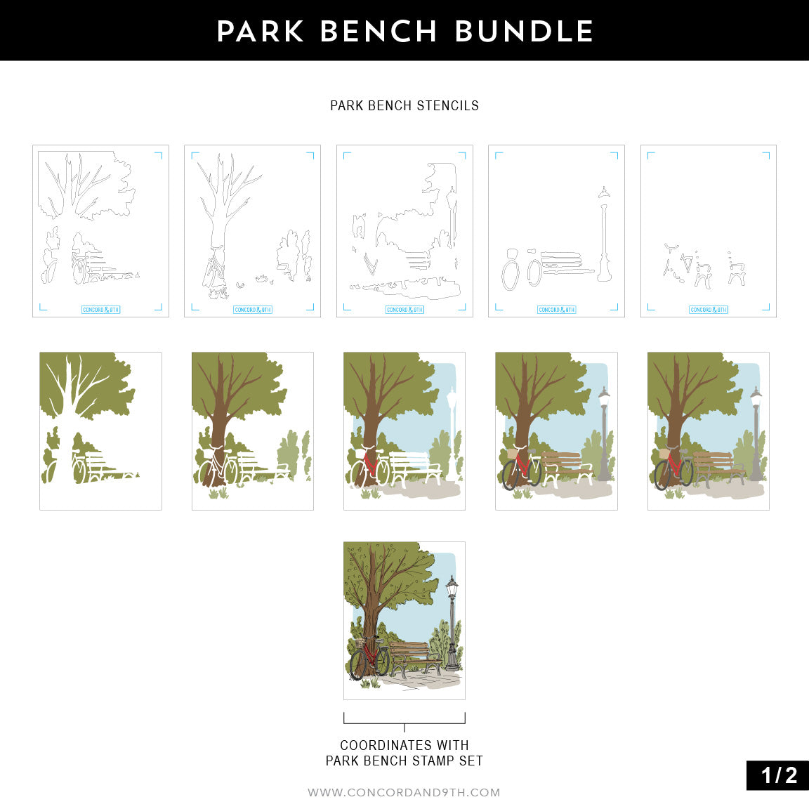 Park Bench Stamp Set