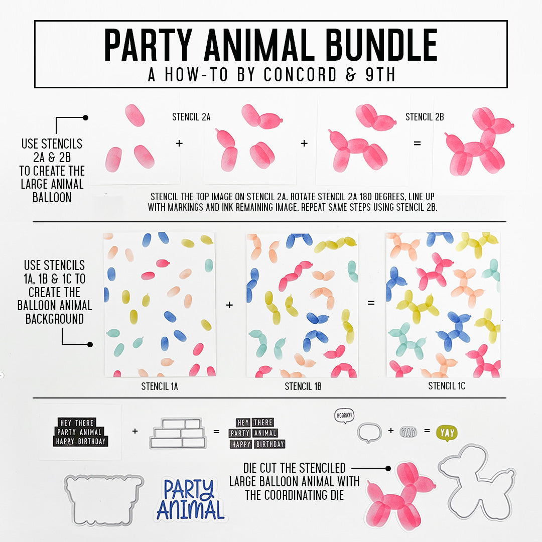 Paquete de plantillas de animales de fiesta