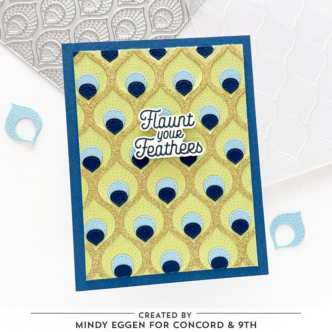 Patterned Peacock Embossing Folder