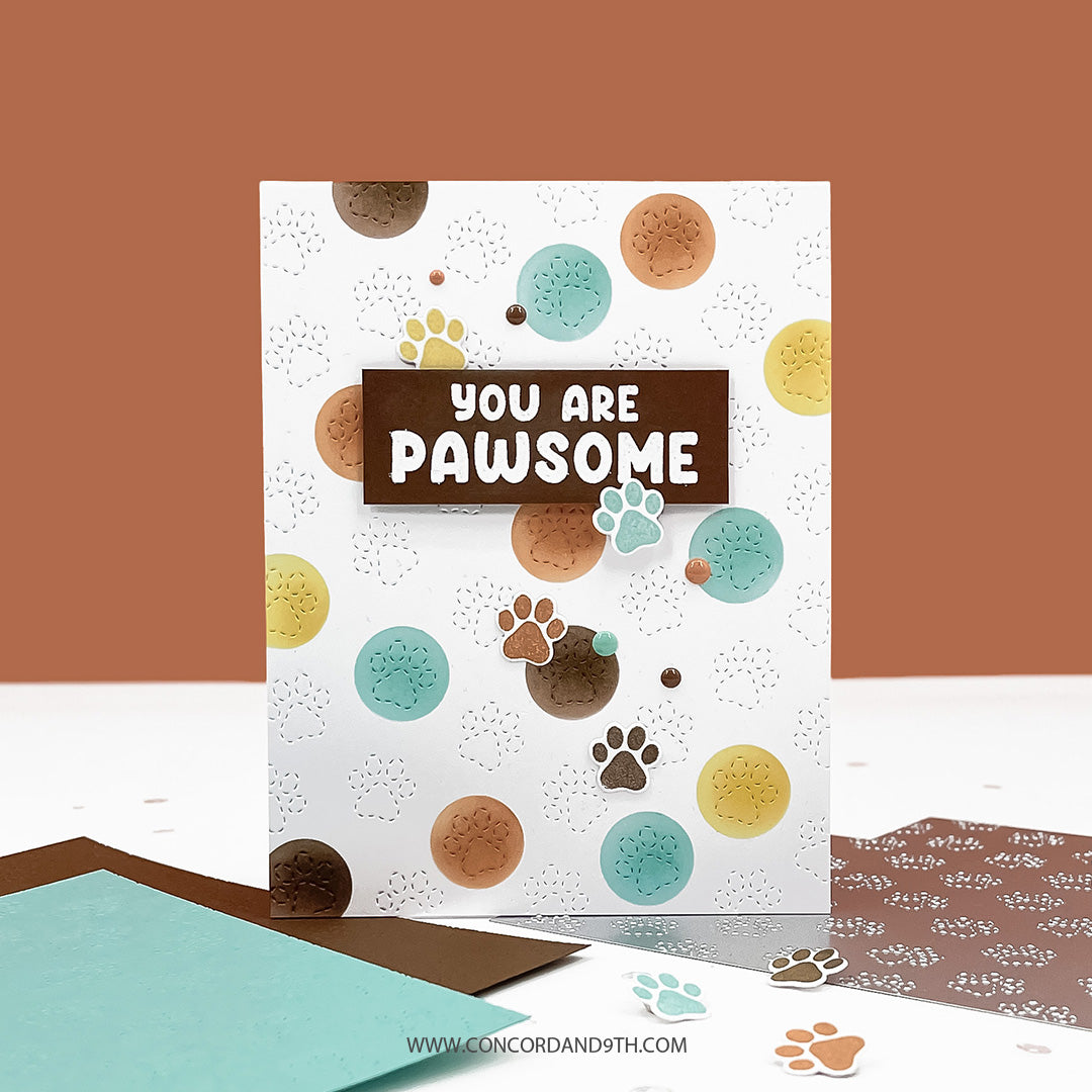 Paw Prints Double Card Front Die