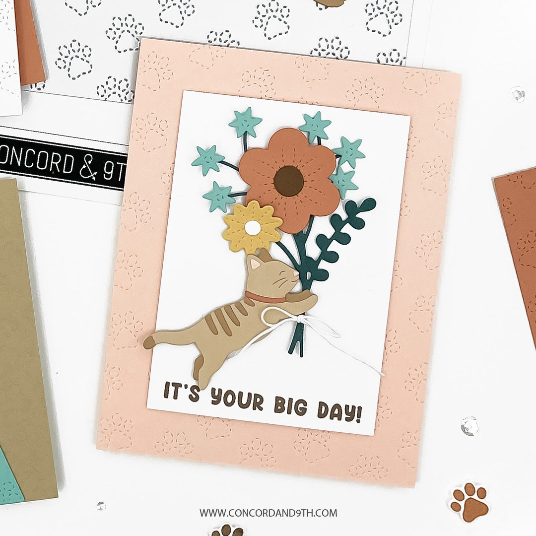 Paw Prints Double Card Front Die