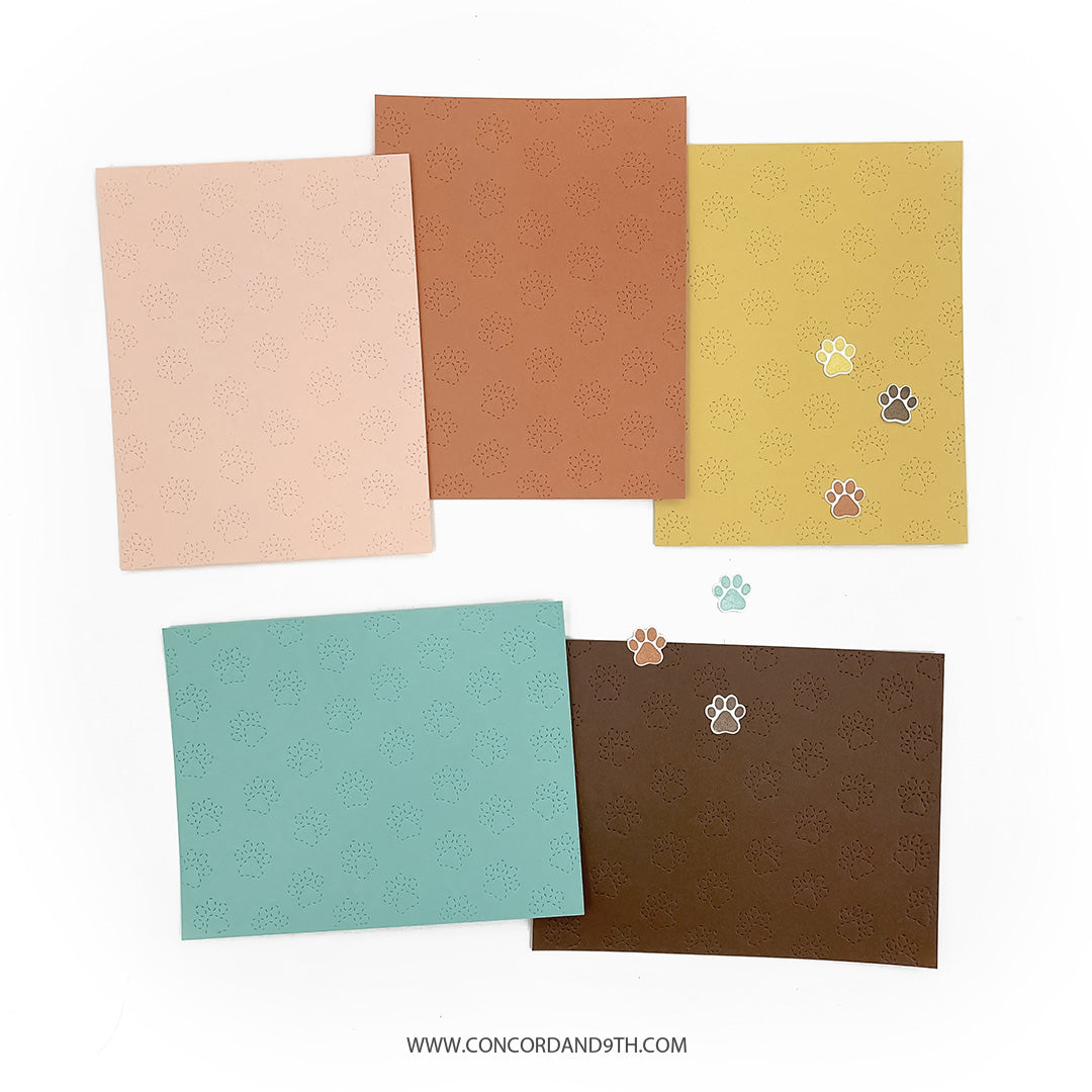 Paw Prints Double Card Front Die