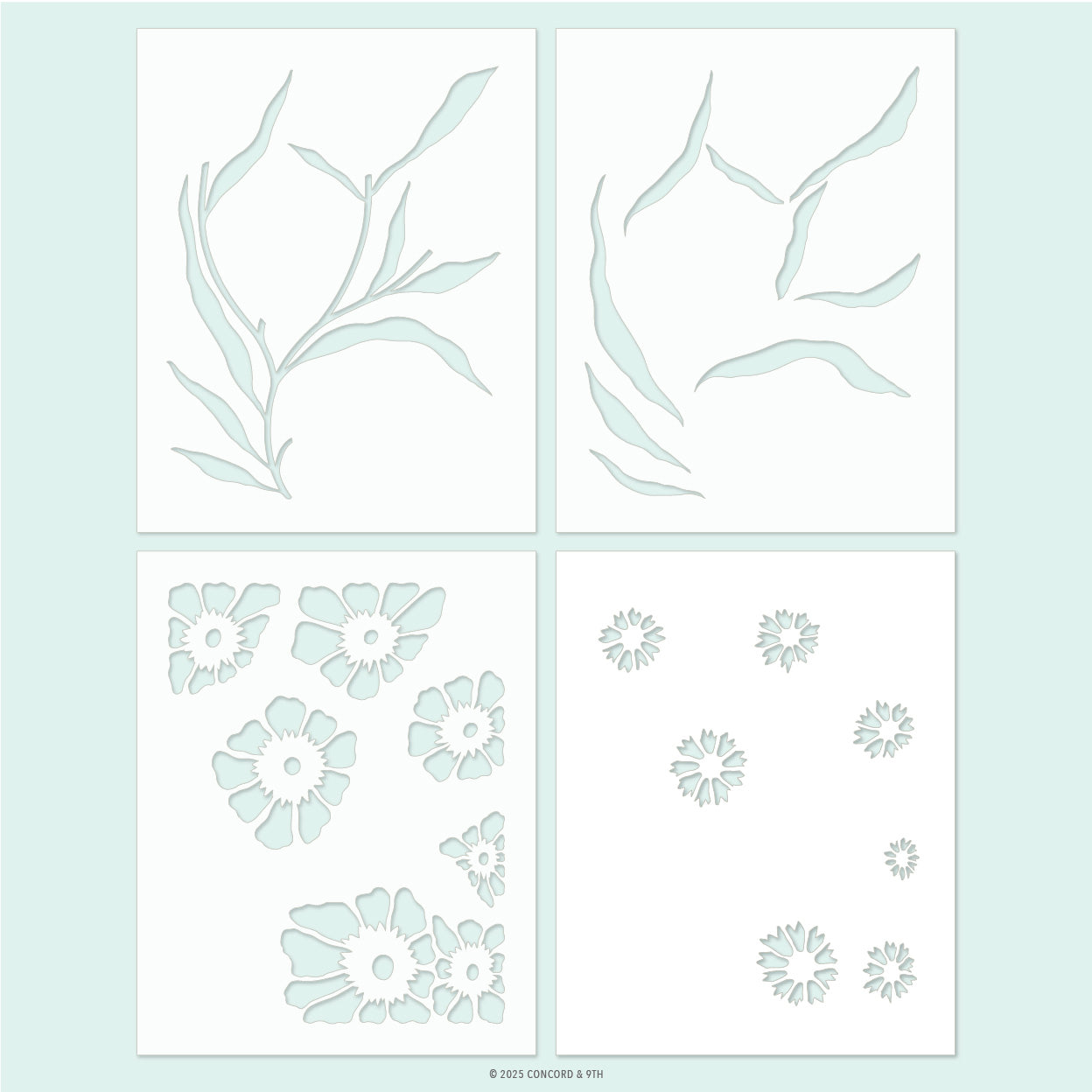 Petal Print Stencil Pack - Concord & 9th