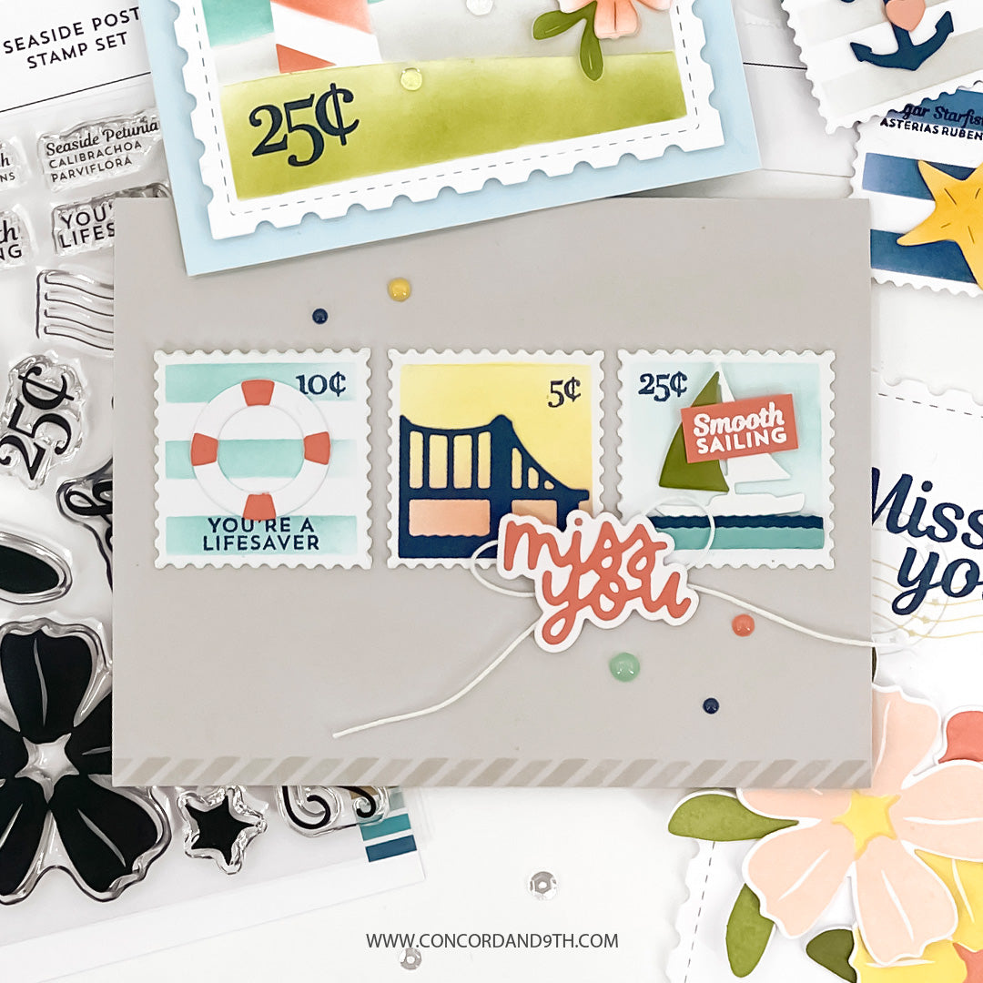 Seaside Post Stamp Set