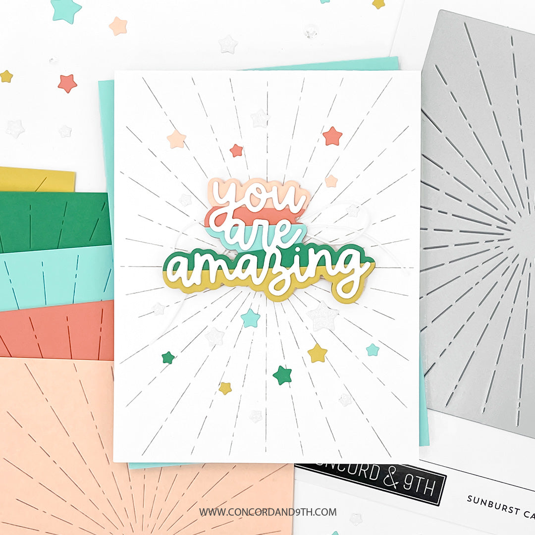 Troquel frontal de tarjeta Sunburst