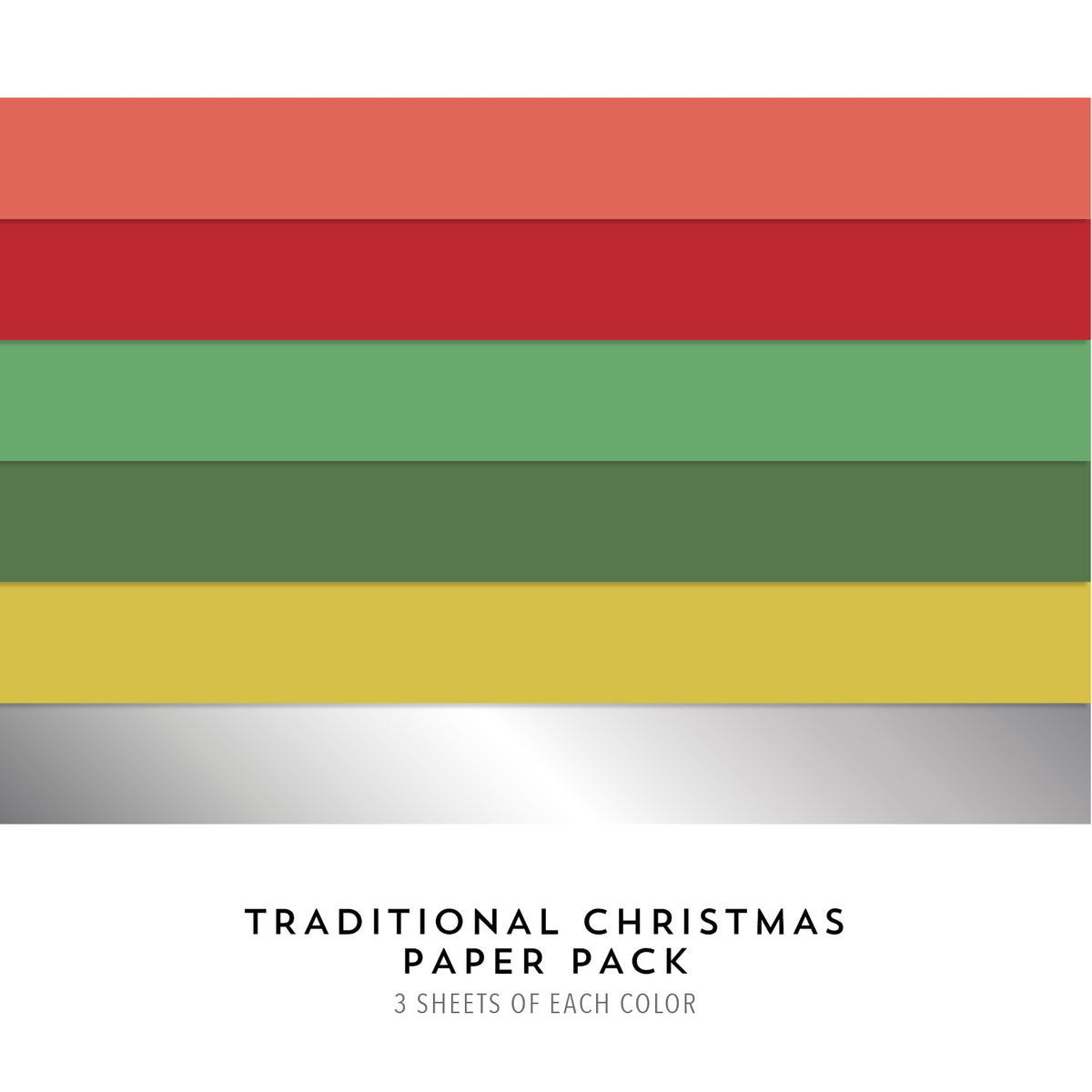 Traditional Christmas Assorted Color Cardstock Pack