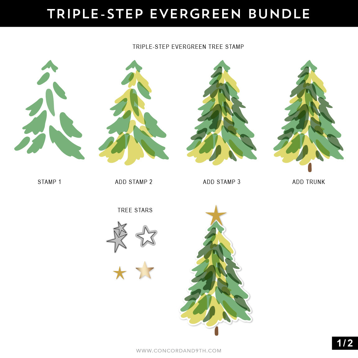 Triple-step Evergreen Dies