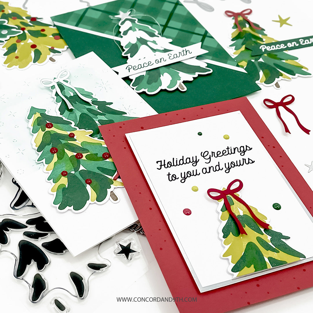 Triple-step Evergreen Stamp Set