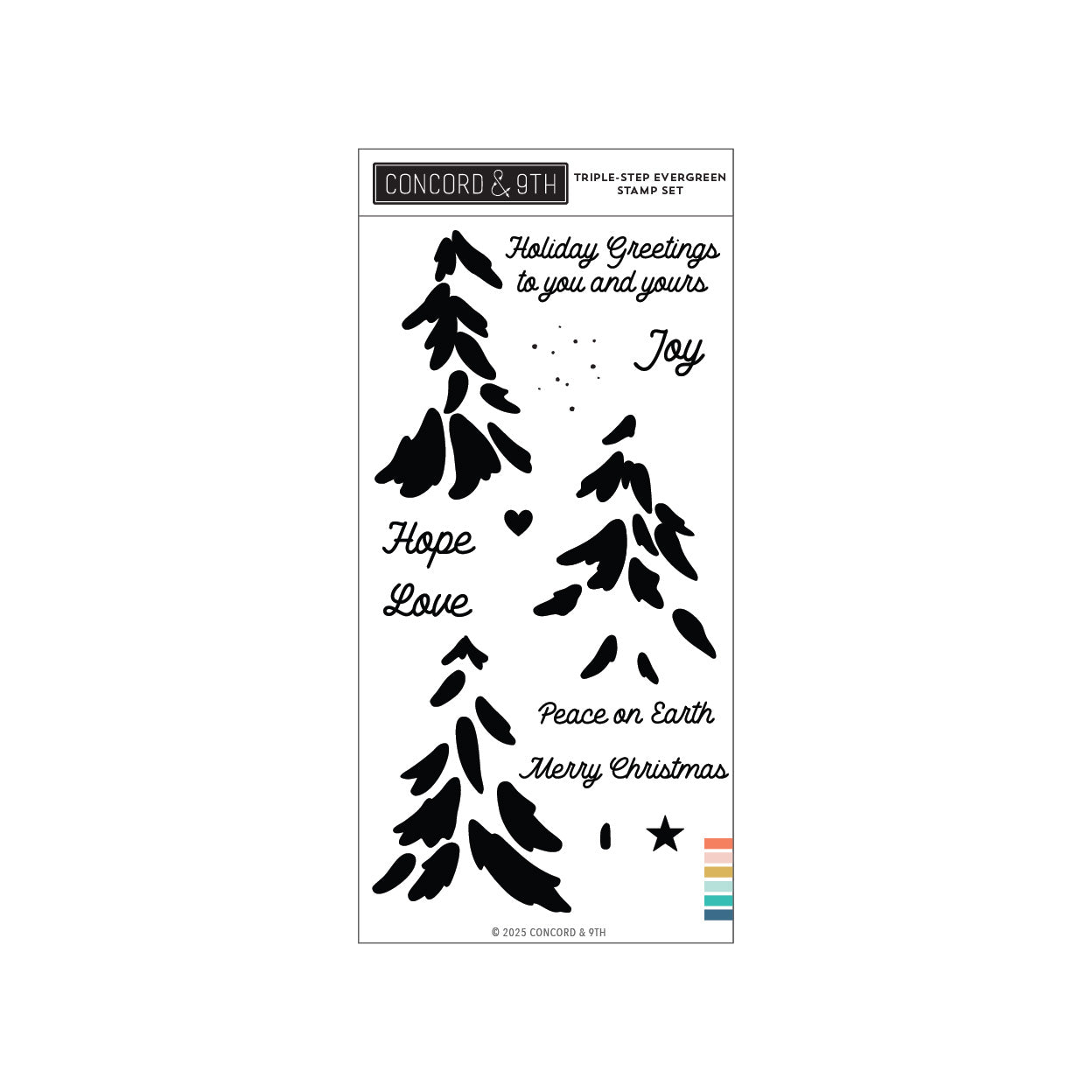 Triple-step Evergreen Stamp Set