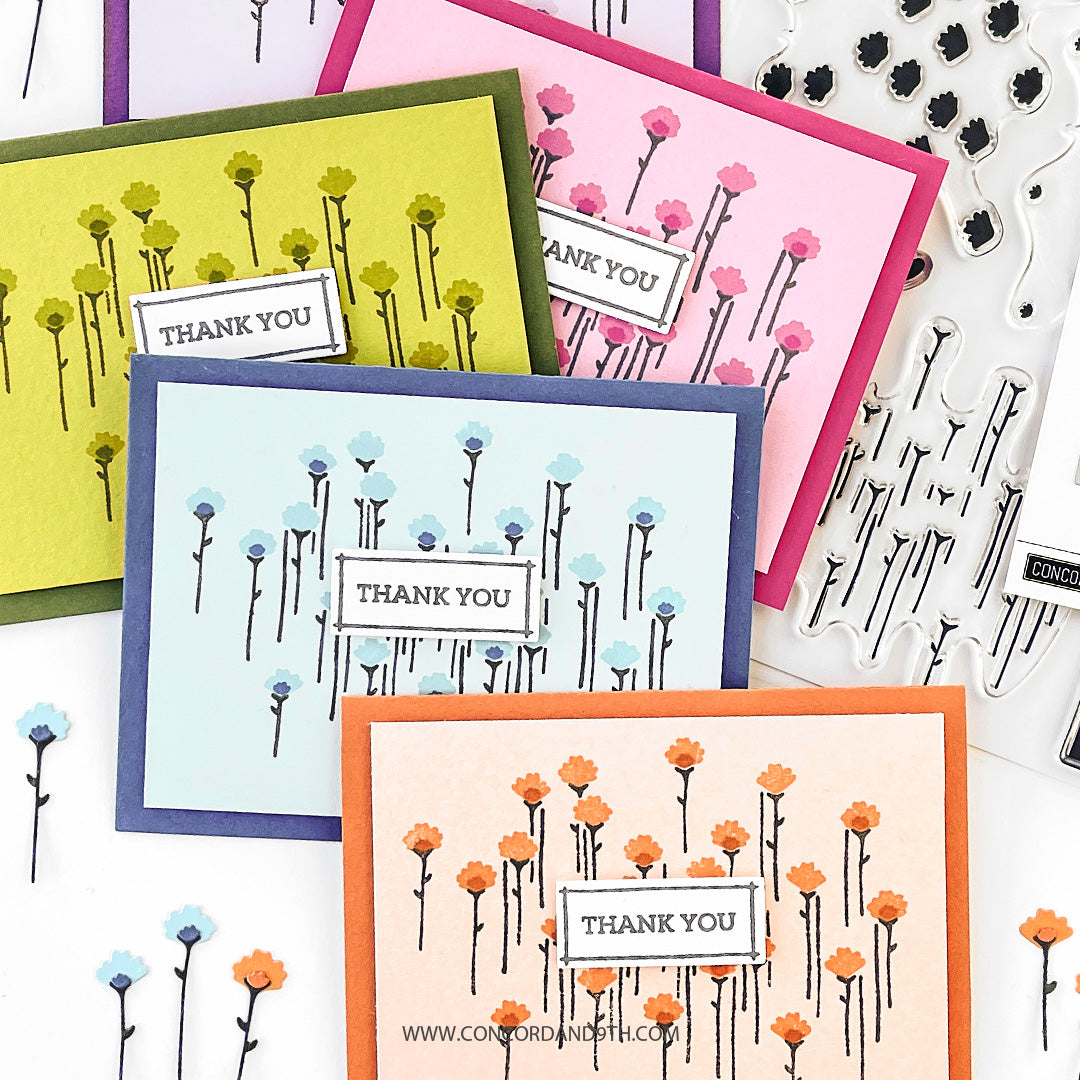 Triple-Step Posy Print Stamp Set