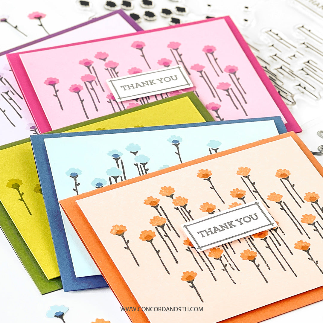 Triple-Step Posy Print Stamp Set