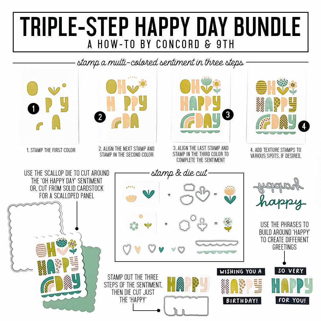 Triple-Step Happy Day Stamp Set