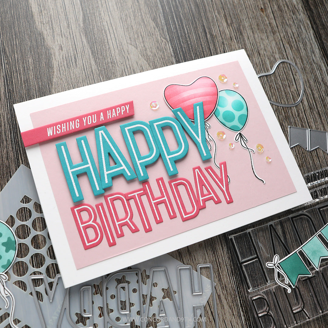 Banner and Balloons Stencil Pack