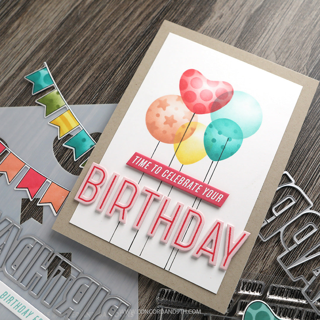 Banner and Balloons Stencil Pack