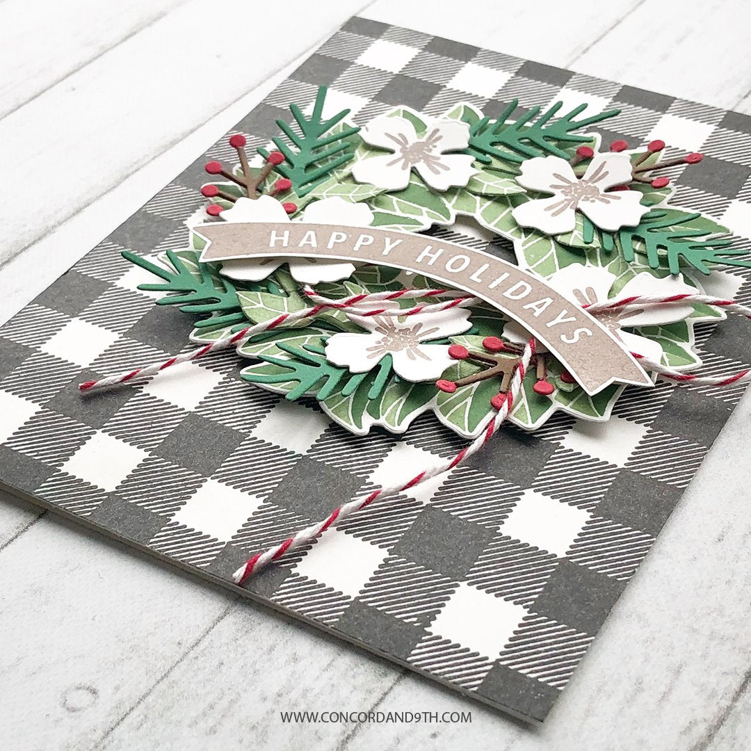 Juego de sellos con fondo de cuadros