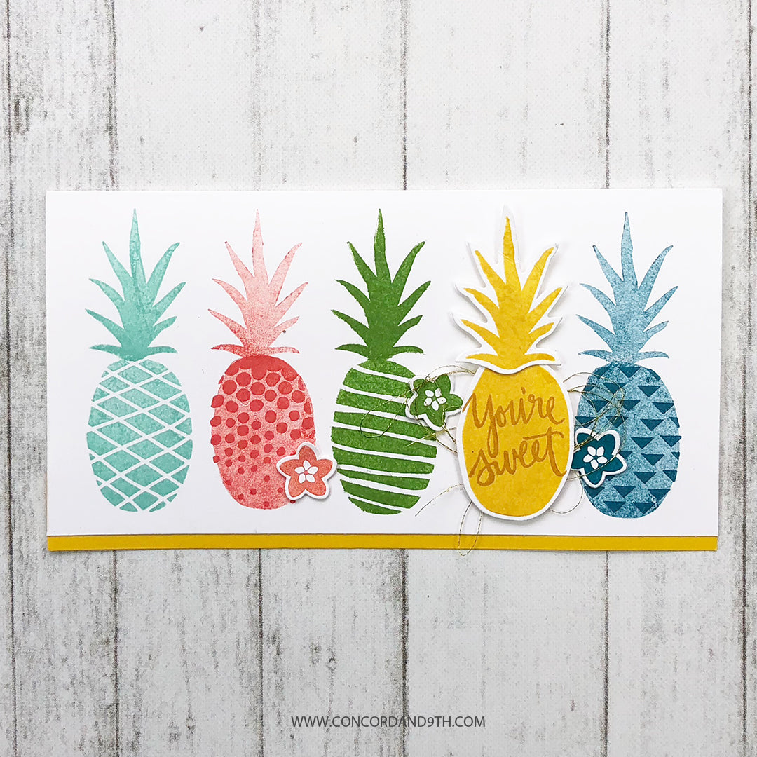 Juego de sellos Pop Art con forma de piña