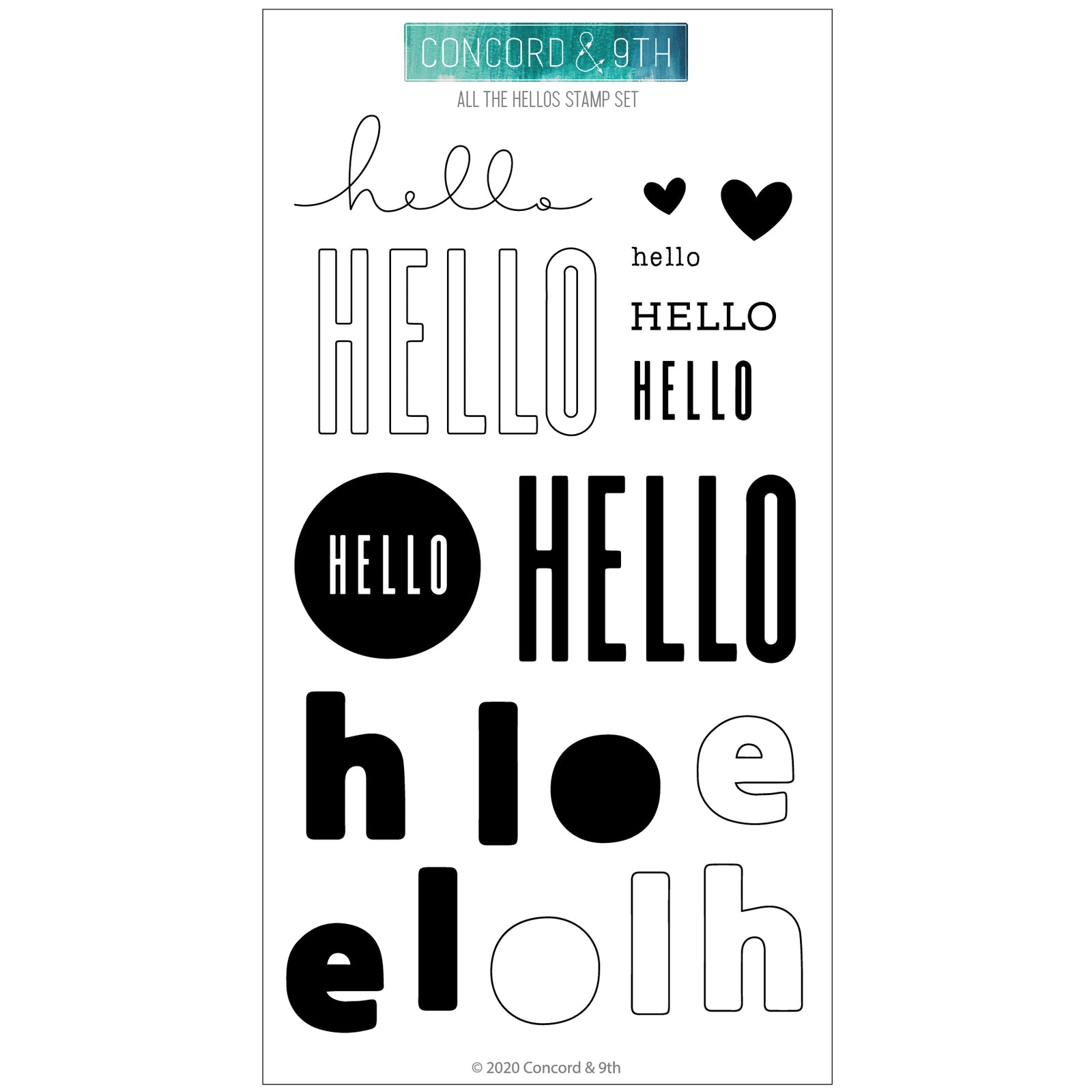 Clear Photopolymer Stamp Set - Bold Letters - Large - Solid A-K