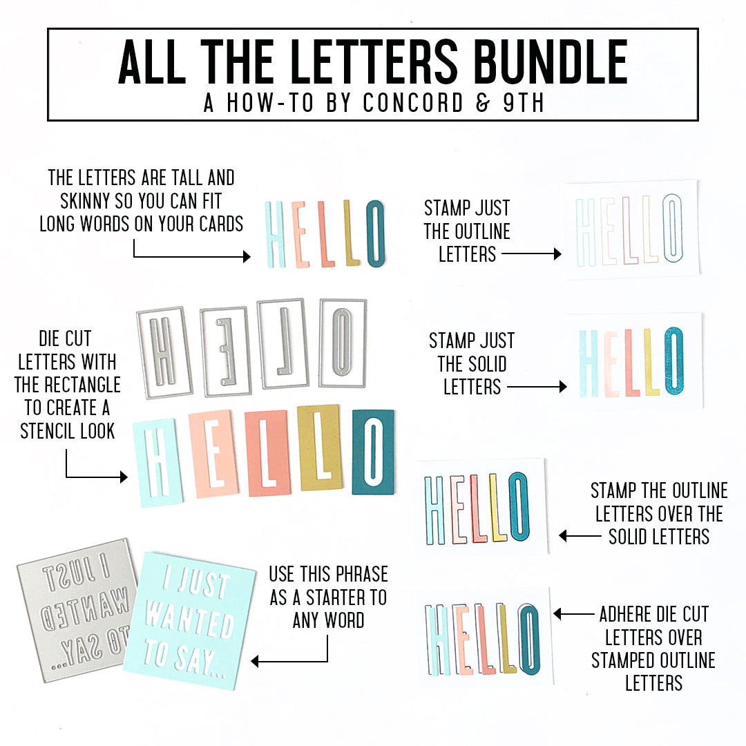 LAST CHANCE: All the Letters Outline Stamp Set