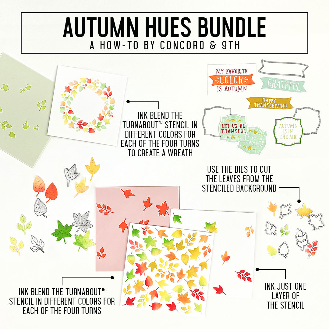 Autumn Hues Turnabout™ Stencil Pack